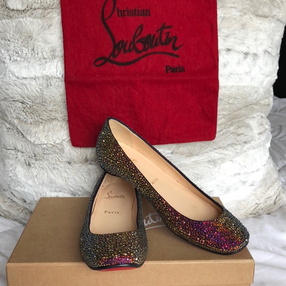 christian louboutin crystal flats